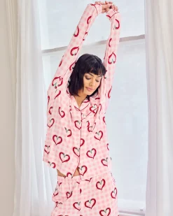 Chilli Heart Print Long Pyjama Set