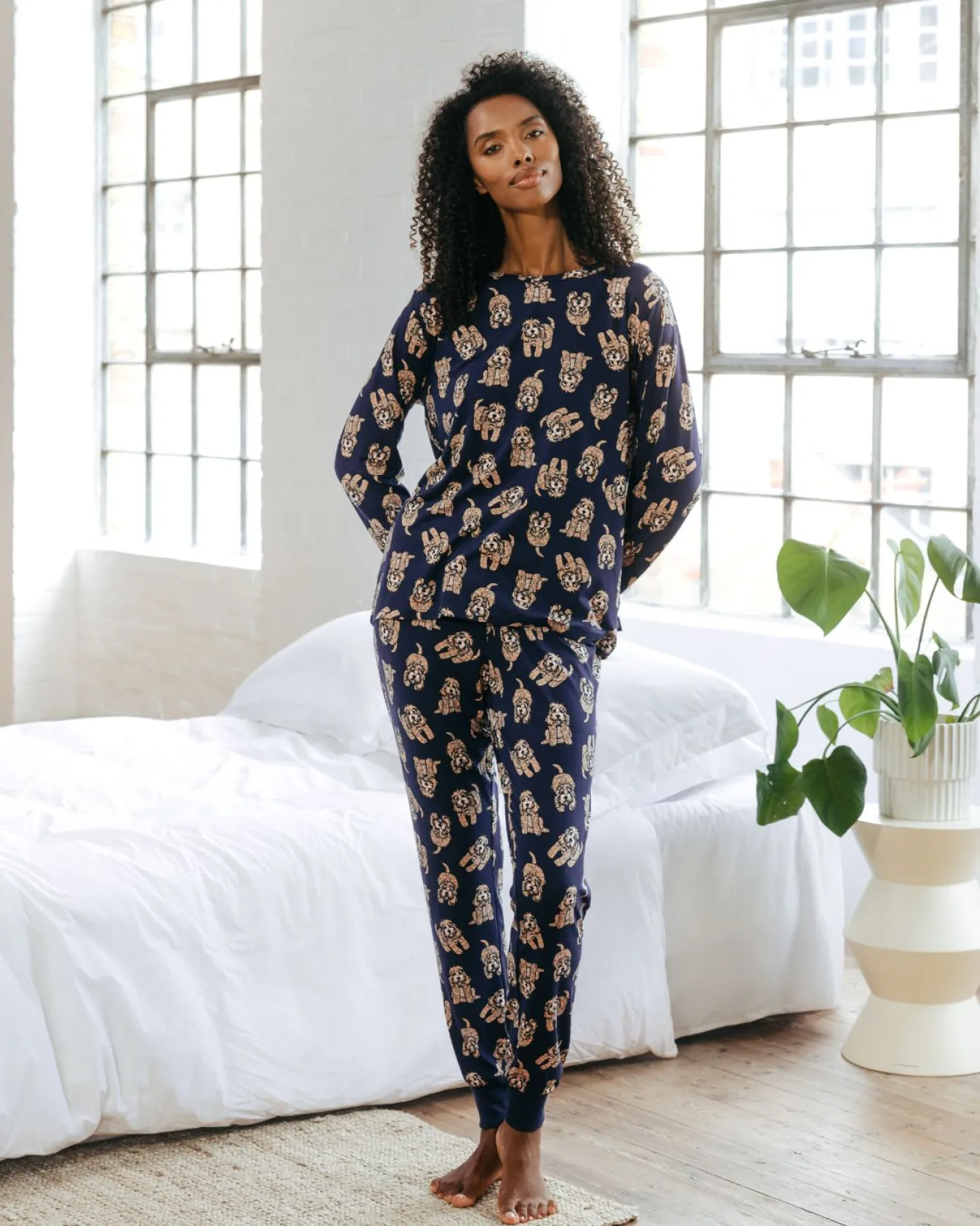 Cockapoo Print Long Pajama Set