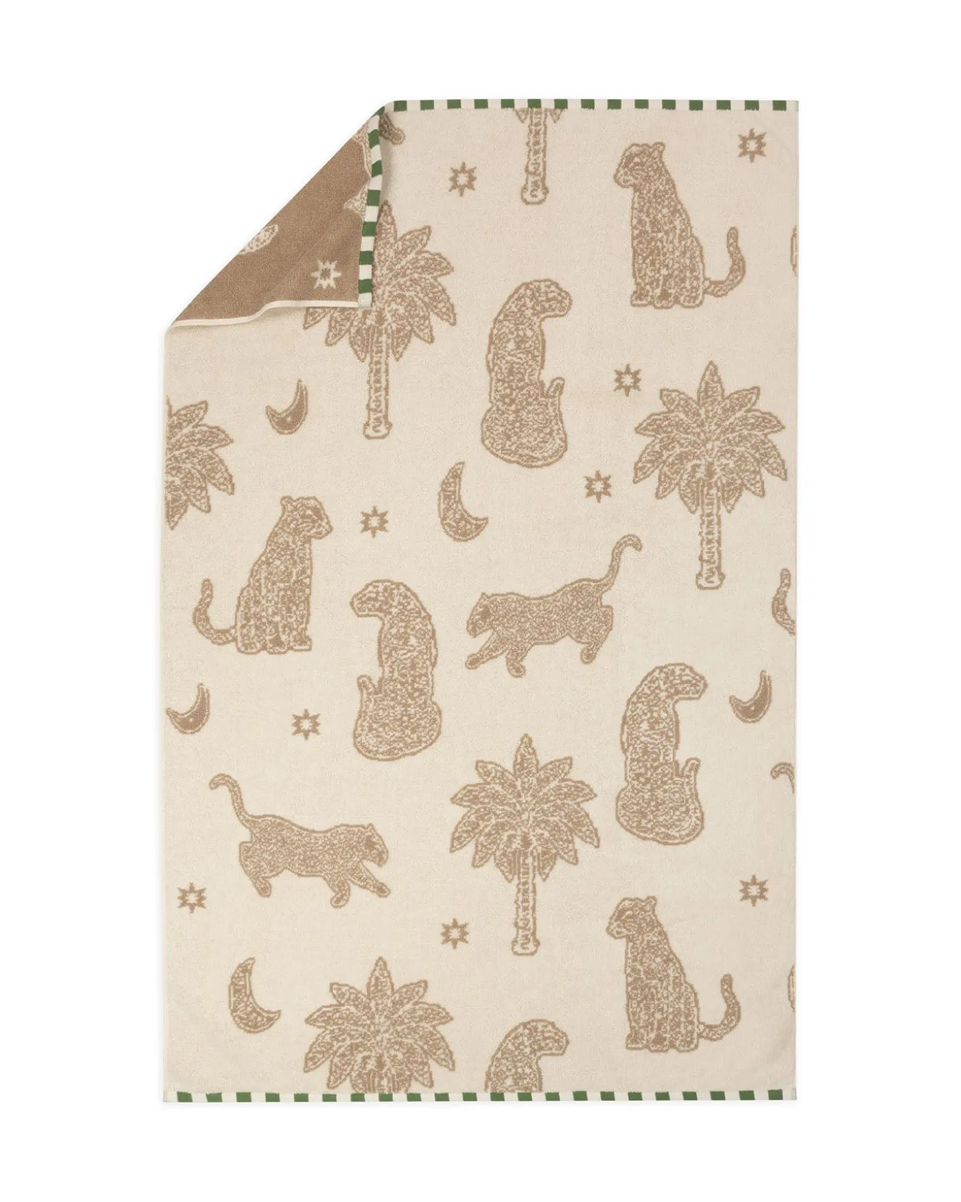 Cotton Midnight Leopard Print Towel - Taupe