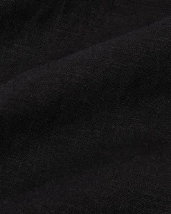 Linen-Blend Wide Leg Trousers - Black