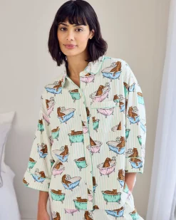 Organic Cotton Bubble Bath Leopards Print Long Pyjama Set