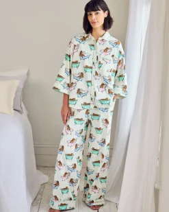 Organic Cotton Bubble Bath Leopards Print Long Pyjama Set