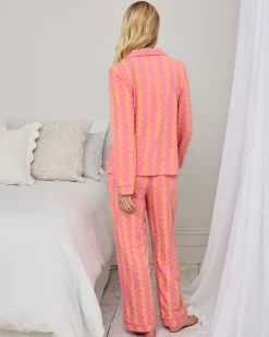 Organic Cotton Sunset Wavy Stripe Long Pyjama Set
