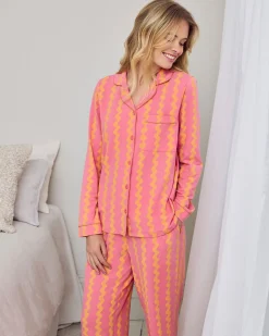 Organic Cotton Sunset Wavy Stripe Long Pyjama Set