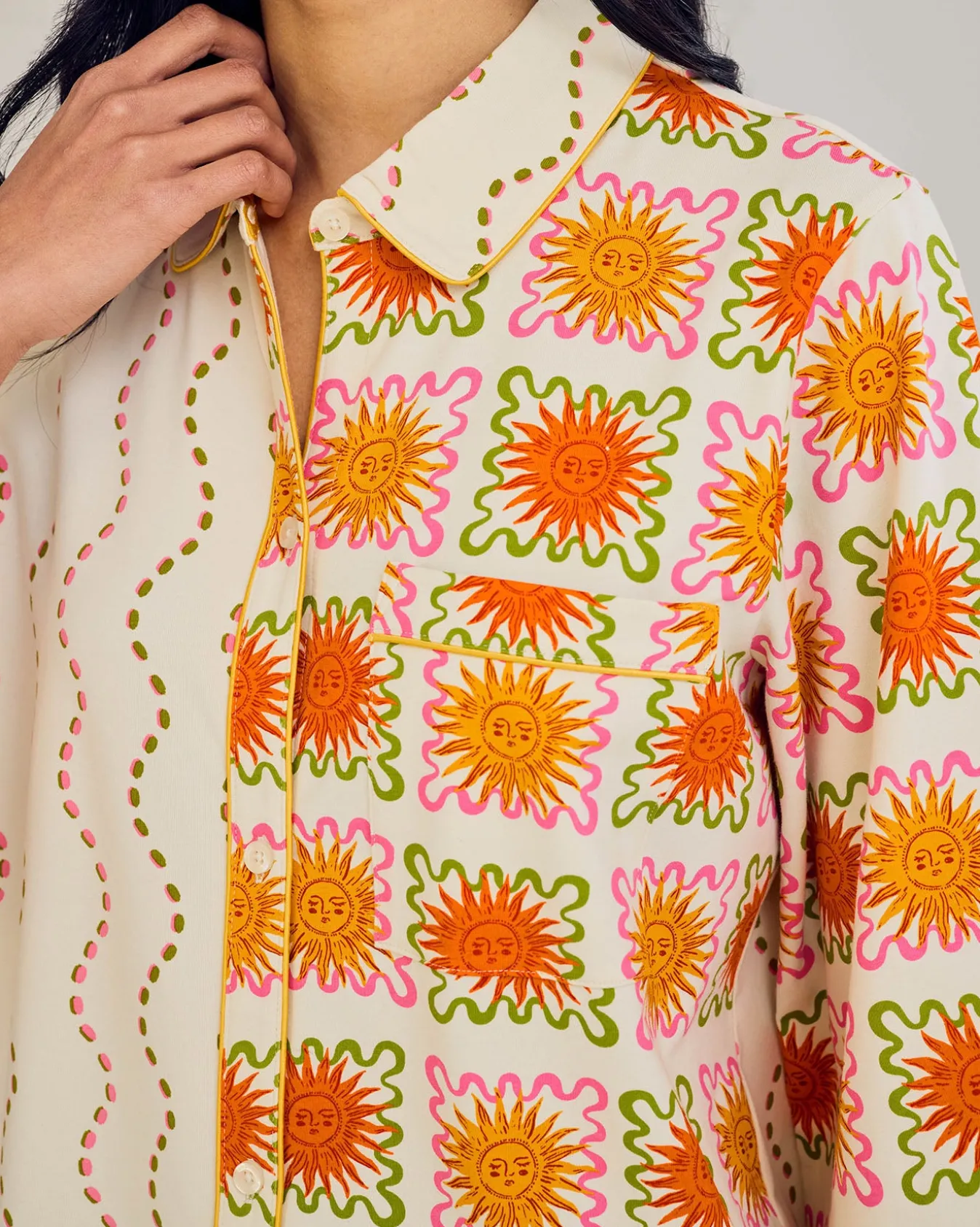 Organic Cotton Sunshine Tile Print Nightshirt