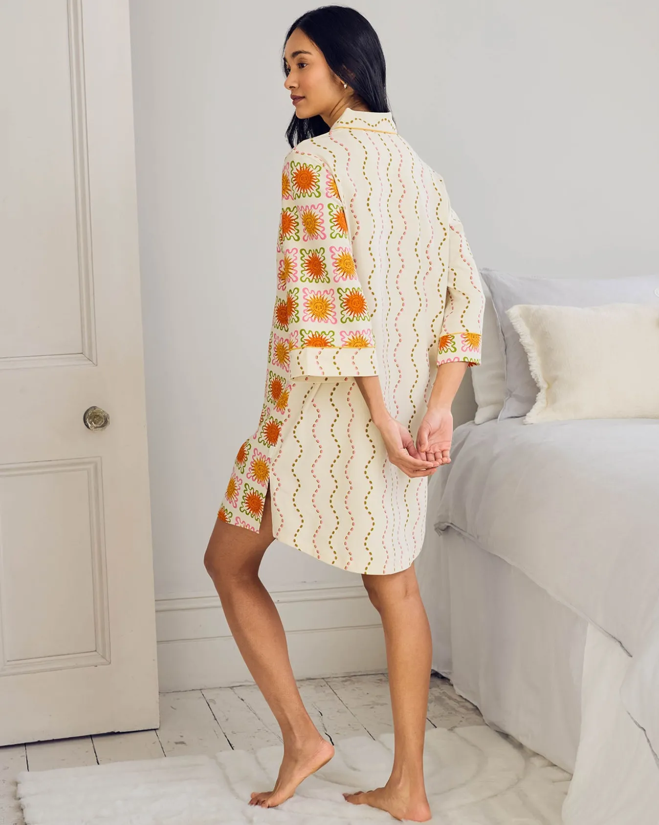 Organic Cotton Sunshine Tile Print Nightshirt