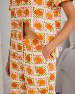 Organic Cotton Sunshine Tile Print Long Pyjama Set