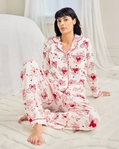 Petite Cherub Print Long Pyjama Set