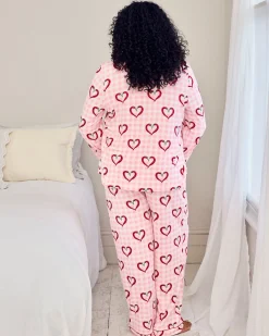 Petite Chilli Heart Print Long Pyjama Set