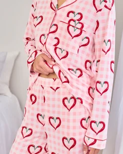 Petite Chilli Heart Print Long Pyjama Set