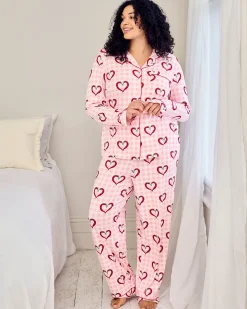 Petite Chilli Heart Print Long Pyjama Set
