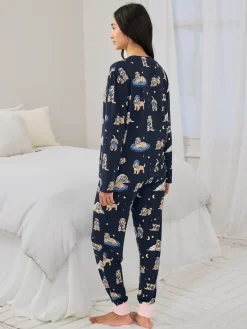 Petite Cockapoo Snooze Print Long Pyjama Set