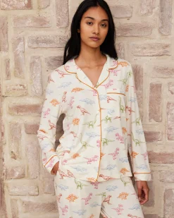 Petite Dinosaur Print Long Pyjama Set