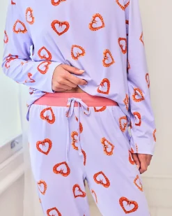 Petite Shrimp Heart Print Long Pyjama Set