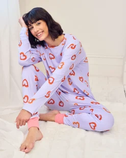 Petite Shrimp Heart Print Long Pyjama Set