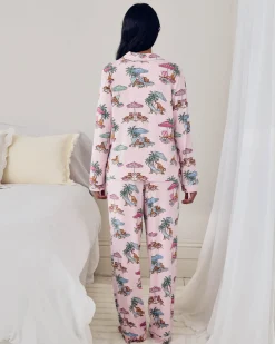 Petite TENCEL™ Modal Lounging Leopards Print Long Pyjama Set