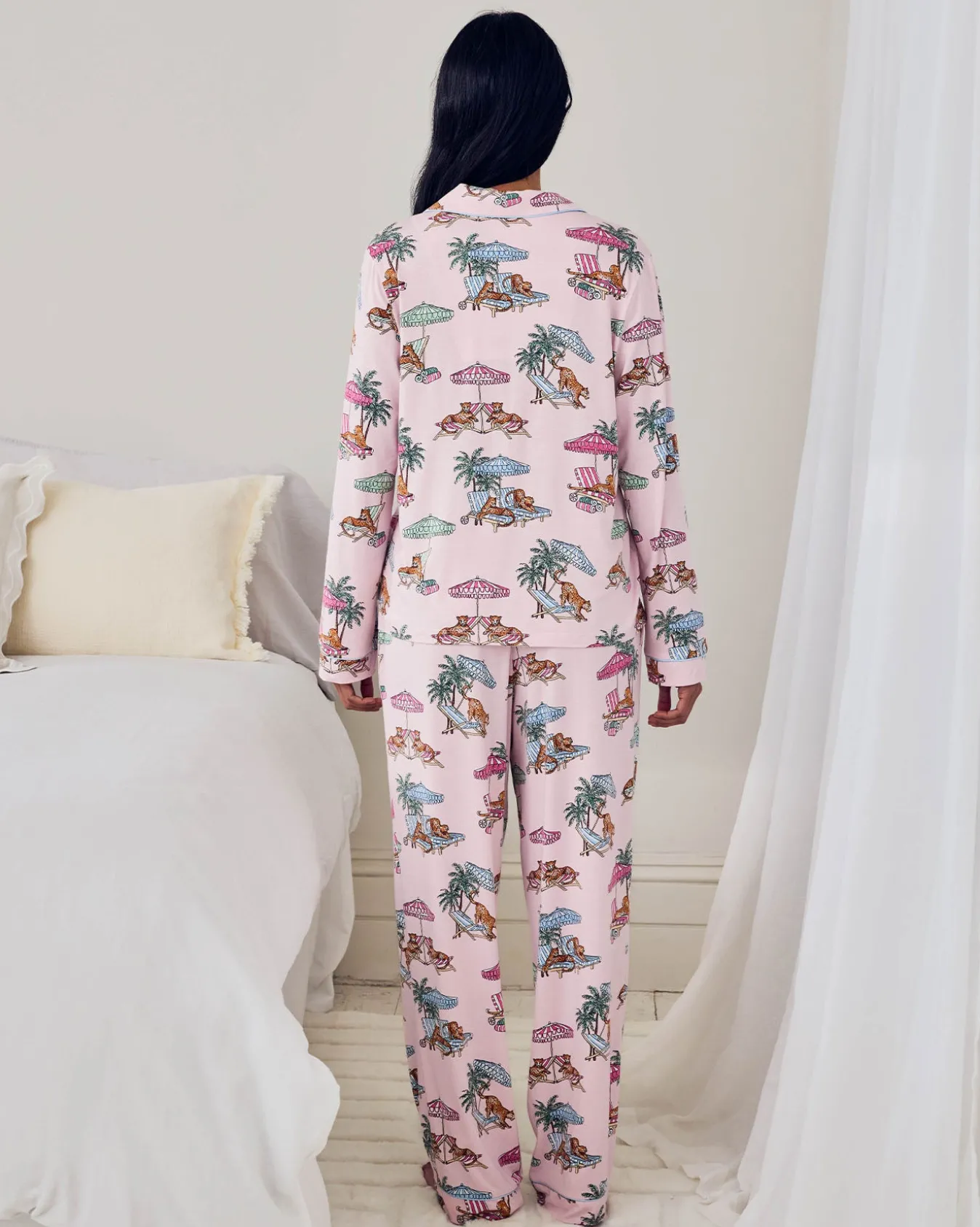 Petite TENCEL™ Modal Lounging Leopards Print Long Pyjama Set