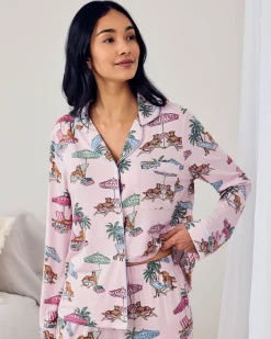Petite TENCEL™ Modal Lounging Leopards Print Long Pyjama Set