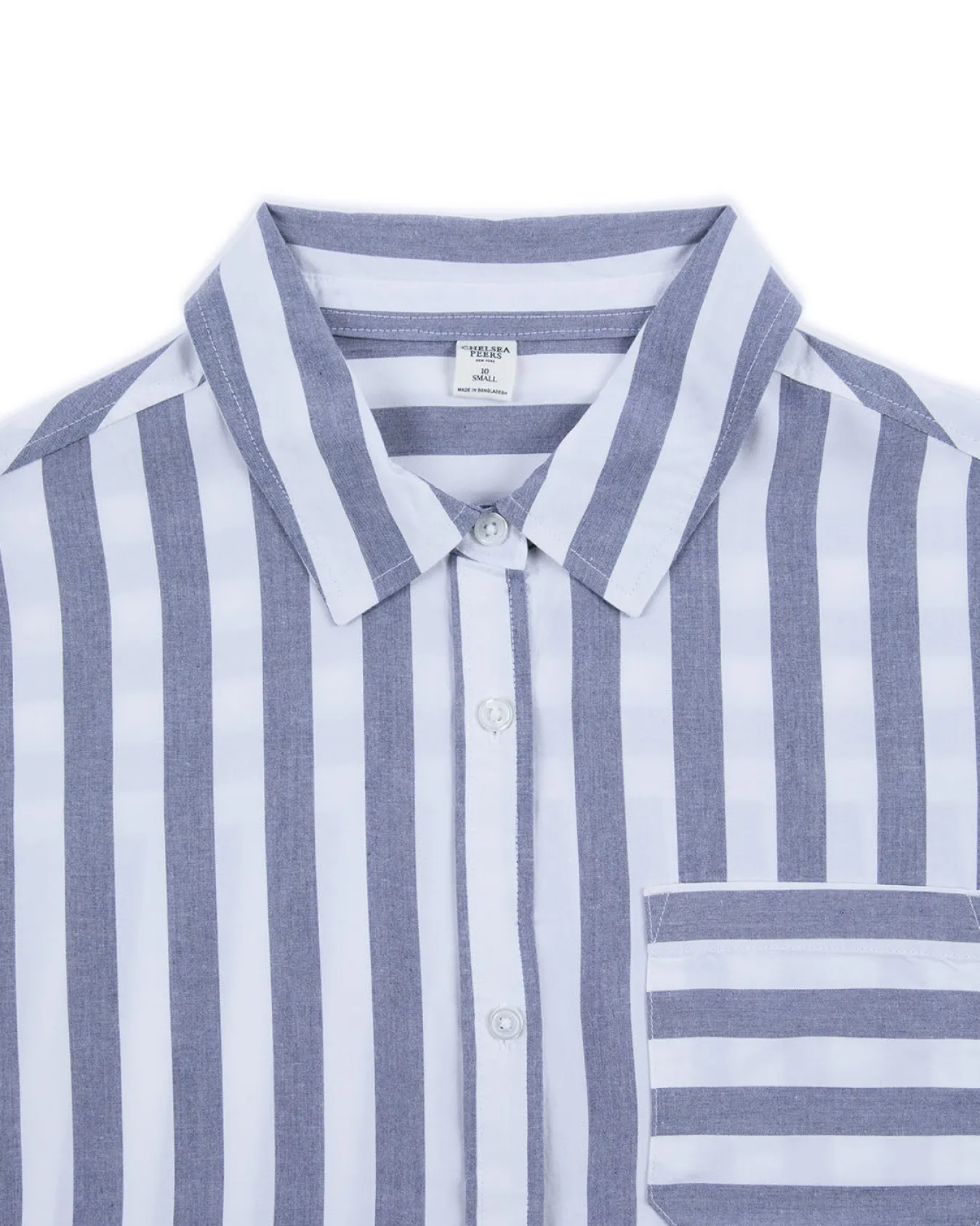 Poplin Stripe Boyfriend Shirt - Blue