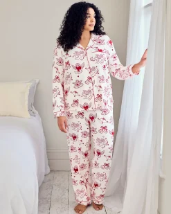 Tall Cherub Print Long Pyjama Set