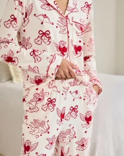 Tall Cherub Print Long Pyjama Set