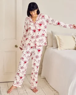 Tall Cherub Print Long Pyjama Set