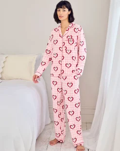 Tall Chilli Heart Print Long Pyjama Set