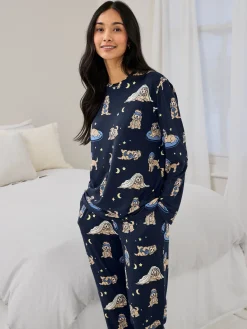 Tall Cockapoo Snooze Print Long Pyjama Set