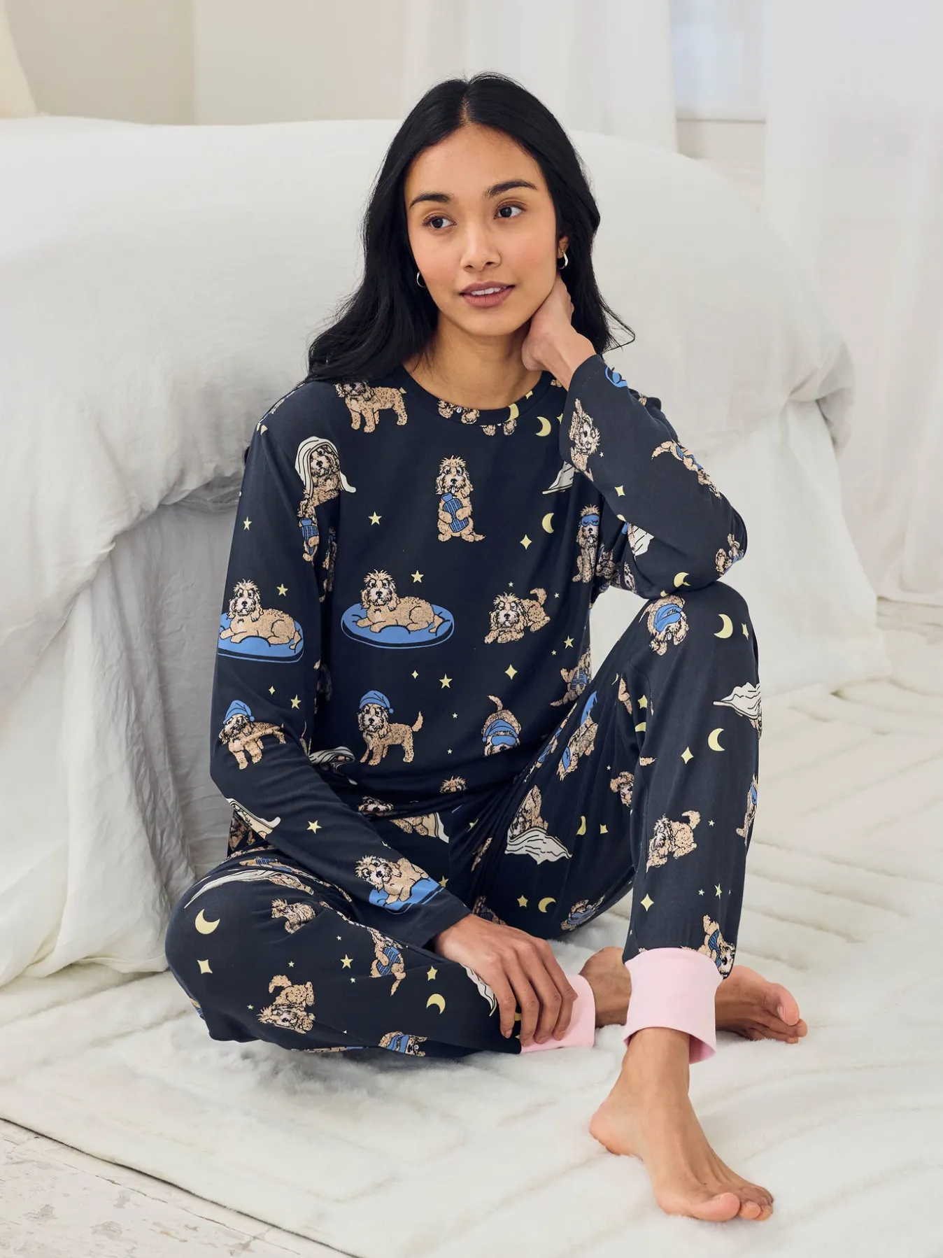 Tall Cockapoo Snooze Print Long Pyjama Set