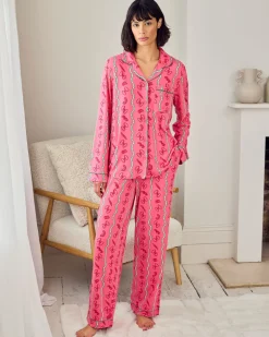 Tall Pasta Stripe Print Long Pyjama Set