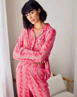 Tall Pasta Stripe Print Long Pyjama Set
