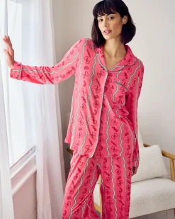 Tall Pasta Stripe Print Long Pyjama Set