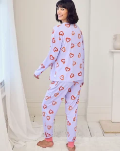 Tall Shrimp Heart Print Long Pyjama Set