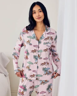 Tall TENCEL™ Modal Lounging Leopards Print Long Pyjama Set