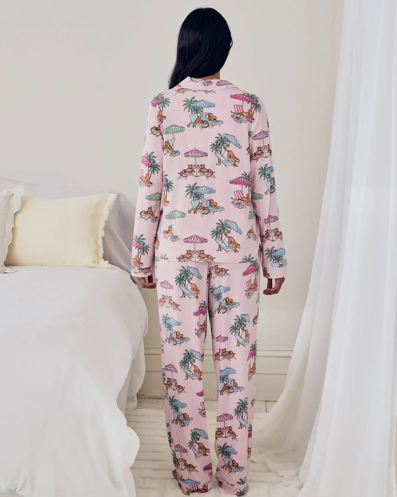 TENCEL™ Modal Lounging Leopards Print Long Pyjama Set