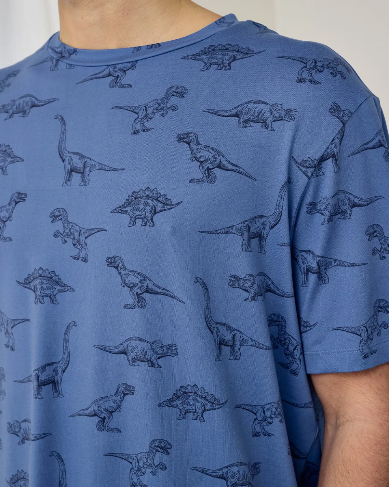 Tonal Dinosaur Print Short Pyjama Set