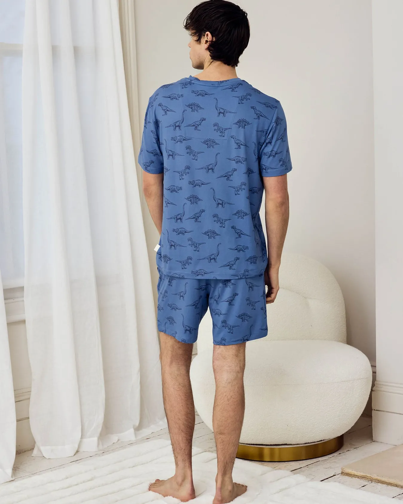 Tonal Dinosaur Print Short Pyjama Set
